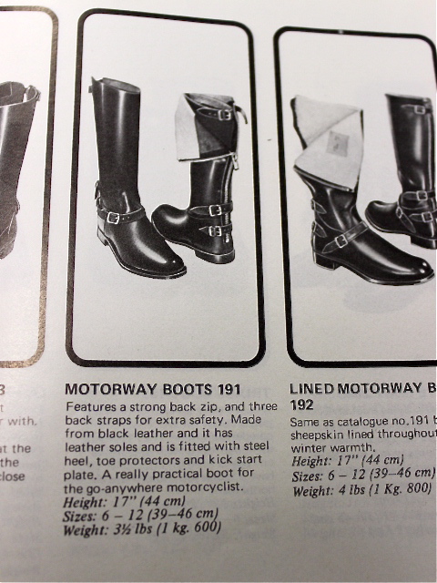 70s Lewis Leathers MOTORWAY BOOTS 191: D.Lewis